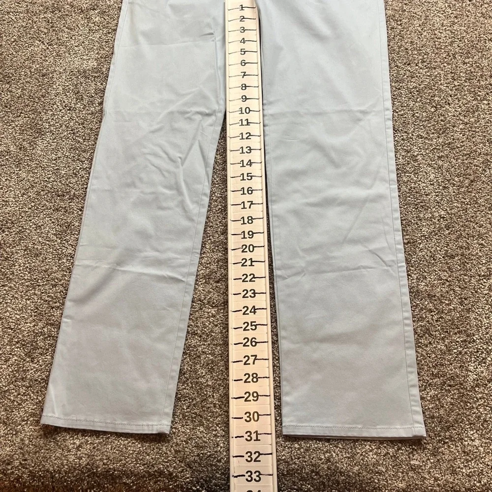 DUNNING Dress Pants Mens 33x32 golf Blue office Stretch Chinos preppy o